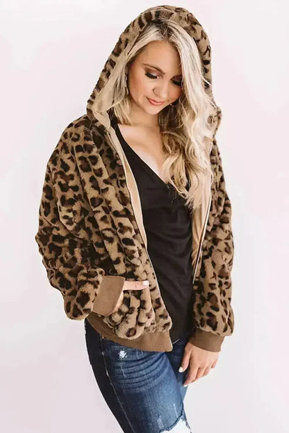 Cozy Plush Leopard Jacket
