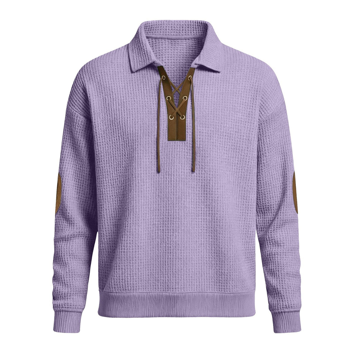 Mens Fashion Solid-Color Long-Sleeve Loose-Fit Sweatshirt