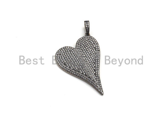 Antique Silver Tone Heart Pendant, X132