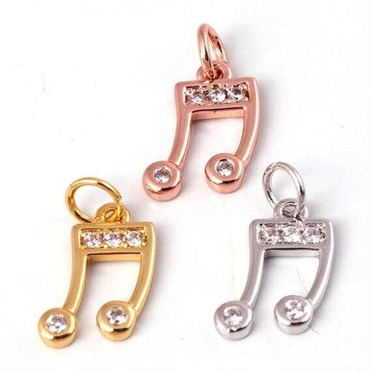 Pave Music Symbol charm