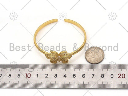 CZ Micro Pave Butterfly Bracelet, Sku#LD143