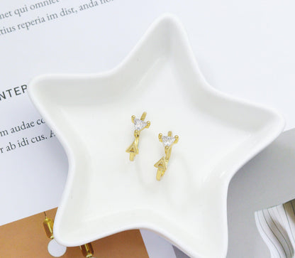 CZ Triangle Arrows Adjustable Ring, Sku#LD256