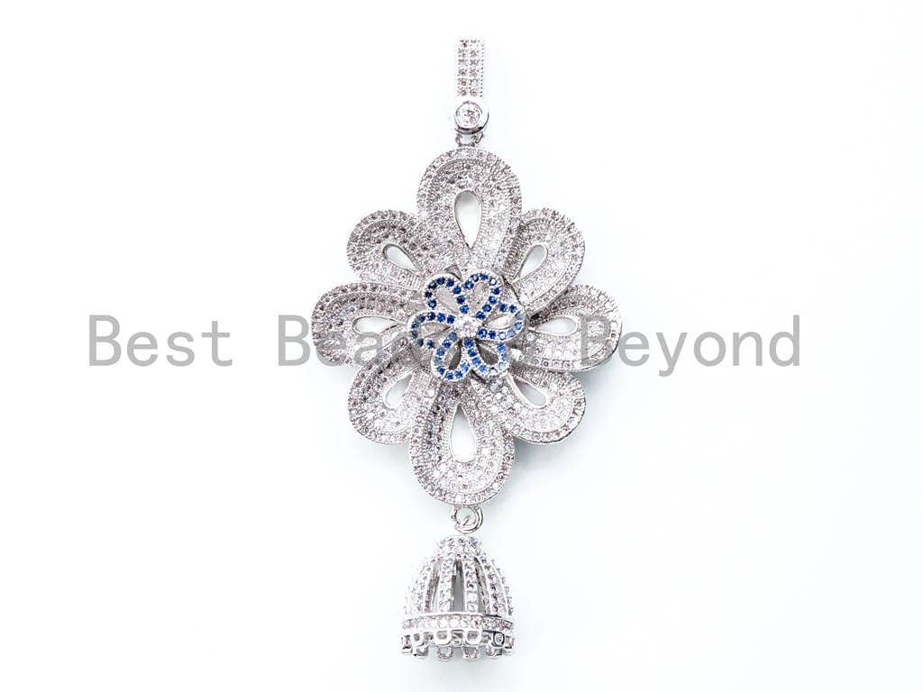 CZ Micro Pave Large Flower Pendant, sku#L182