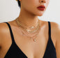 Women Butterfly Tassel Pendant Layered Set Necklace