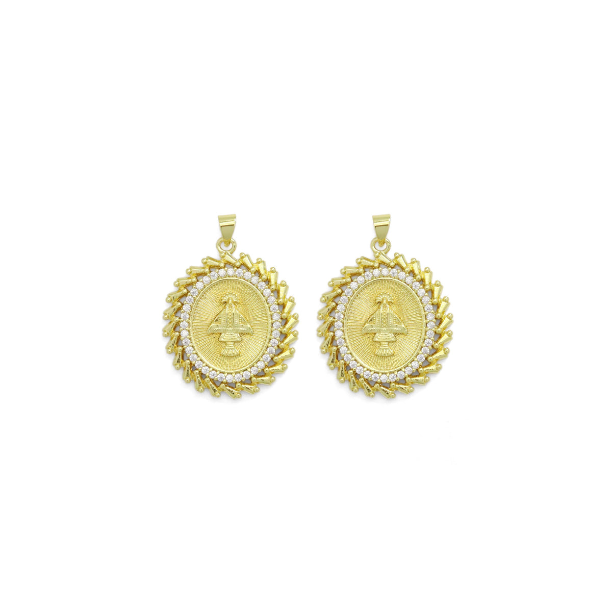 Clear CZ Oval CZ Saint Charm, Sku#LK940