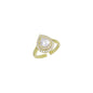 Clear CZ Big Teardrop CZ Gold Adjustable Ring, Sku#A169