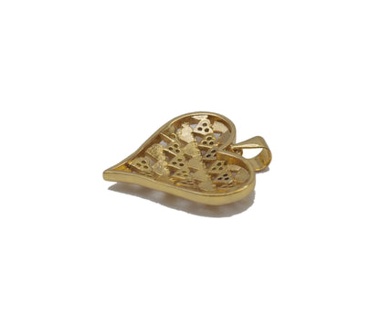 Gold CZ Hollow Fav Heart Charm, Sku#JL132