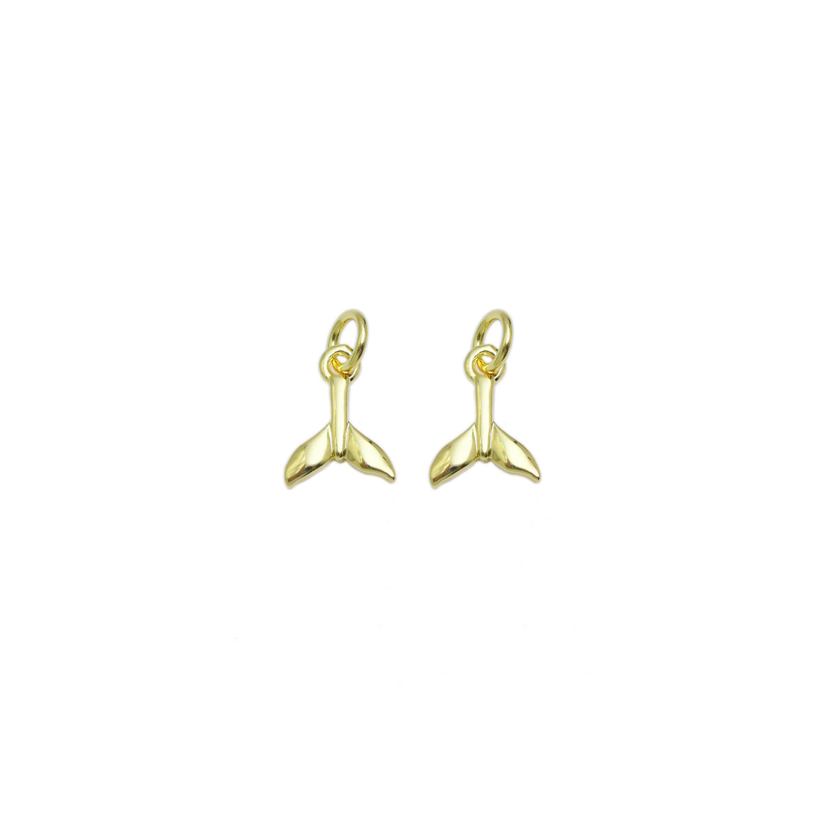 CZ Fish Tail Gold Charm, Sku#LK914