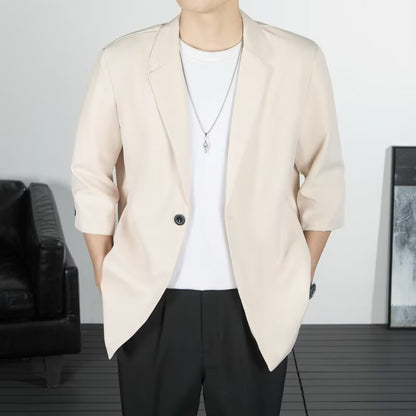 Five Quarter Sleeve Petite Blazer Hong Kong Style Trendy Brand Single Breasted Coat