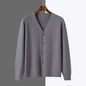 V-neck Knitted Cardigan Coat Men's Andy Velvet Long Sleeve