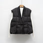 New National Standard Autumn And Winter Plain Color V-neck Loose Vest