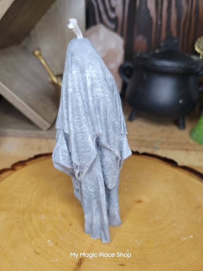 Ghost Handmade Candle , Palm wax Candle , Halloween Candle , white Ghost candle: Orange