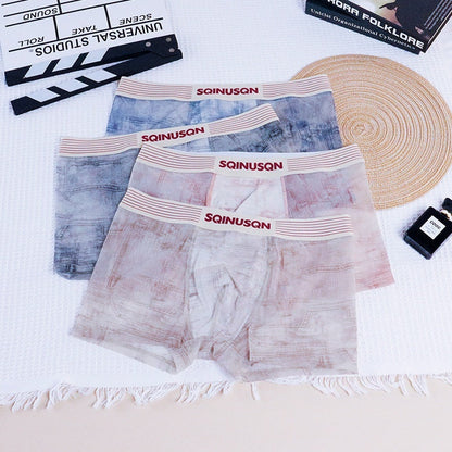 Mens Ice Silk Mesh Underwear Antibacterial And Breathable Boxer Briefs
