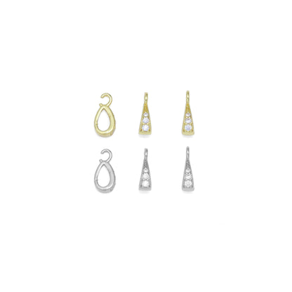 Silver CZ Pave Bail, Charm Holder, Sku#A244
