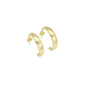 Gold CZ Stars on Huggie Hoop Earrings, Sku#LK844