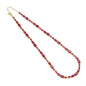 Gold Fuchsia Rectangle CZ Link Chain Necklace, Sku#A352