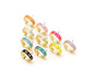 Colorful Enamel CZ Line Medium Band/Stacked Ring