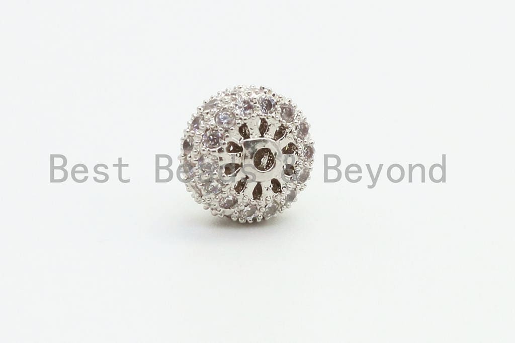 CZ Micro Pave Spacer Beads, Rondelle Spacer Beads,Sku#G48
