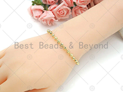Solid Shinny Gold 4mm Lantern ball Finished Necklace Bracelet SKU#LD72