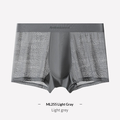 New Ice-silk Mens Underwear Summer Mesh Bare-feel