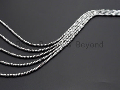 Quality Natural Silver Hematite beads,Rondelle Faceted Beads, Sku#S116