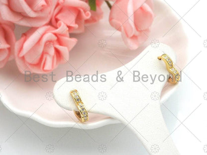 CZ Heart Shape Huggie Earring, Sku#LD58c