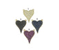 Black, Fuchsia Black CZ Heart Charm for Necklace Making, Sku#LK674