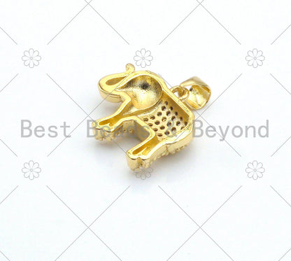CZ Micro Pave Elephant Shape Pendant/Charm,18K Gold Filled Elephant Charm, Necklace Bracelet Charm Pendant,19x17mm,Sku#LK377