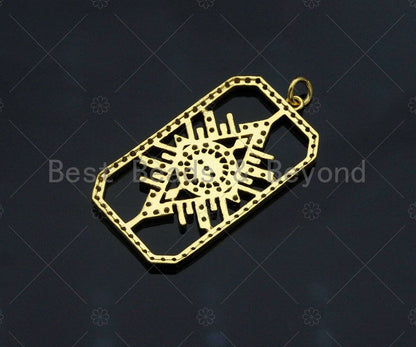 CZ Micro Pave Evil Eye On Rectangle Shape Pendant/Charm,Cubic Zirconia Charm, Necklace Bracelet Charm Pendant,20x37mm, Sku#L517