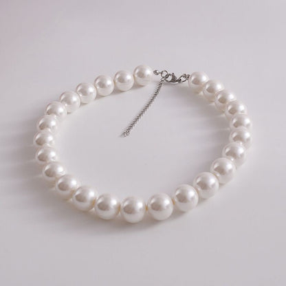 Vintage Designer Choker Women Chunk Pearl Necklace