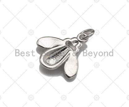 Bee Shape Pendant/Charm, Bee Cubic Zirconia Pendant, Silver/Gold Tone,15x16mm,Sku#L317