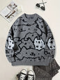 Mens Cute And Quirky Cat-print Knit Sweater