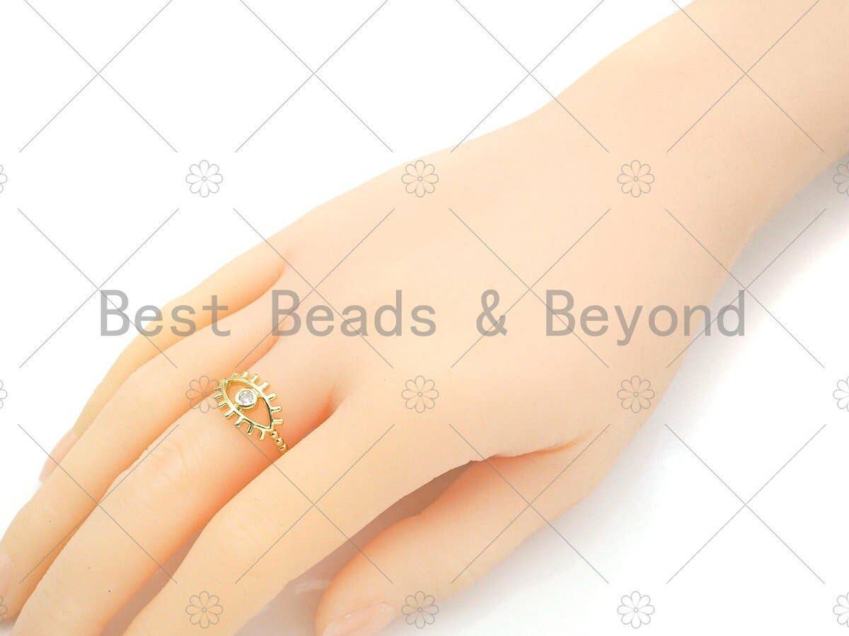 CZ Evil Eye Open Ring, Sku#LD79