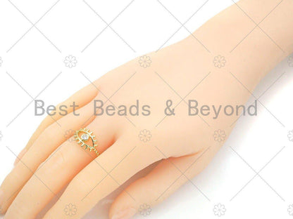 CZ Evil Eye Open Ring, Sku#LD79