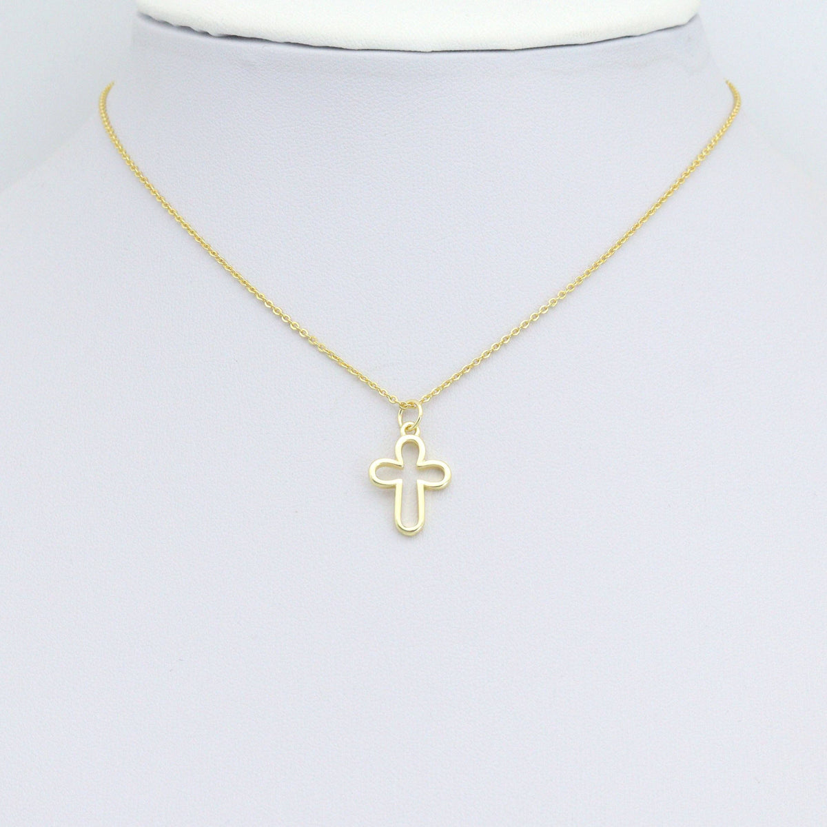 Gold /Bright Silver Frame Cross Charm Pendant,Sku#LD725