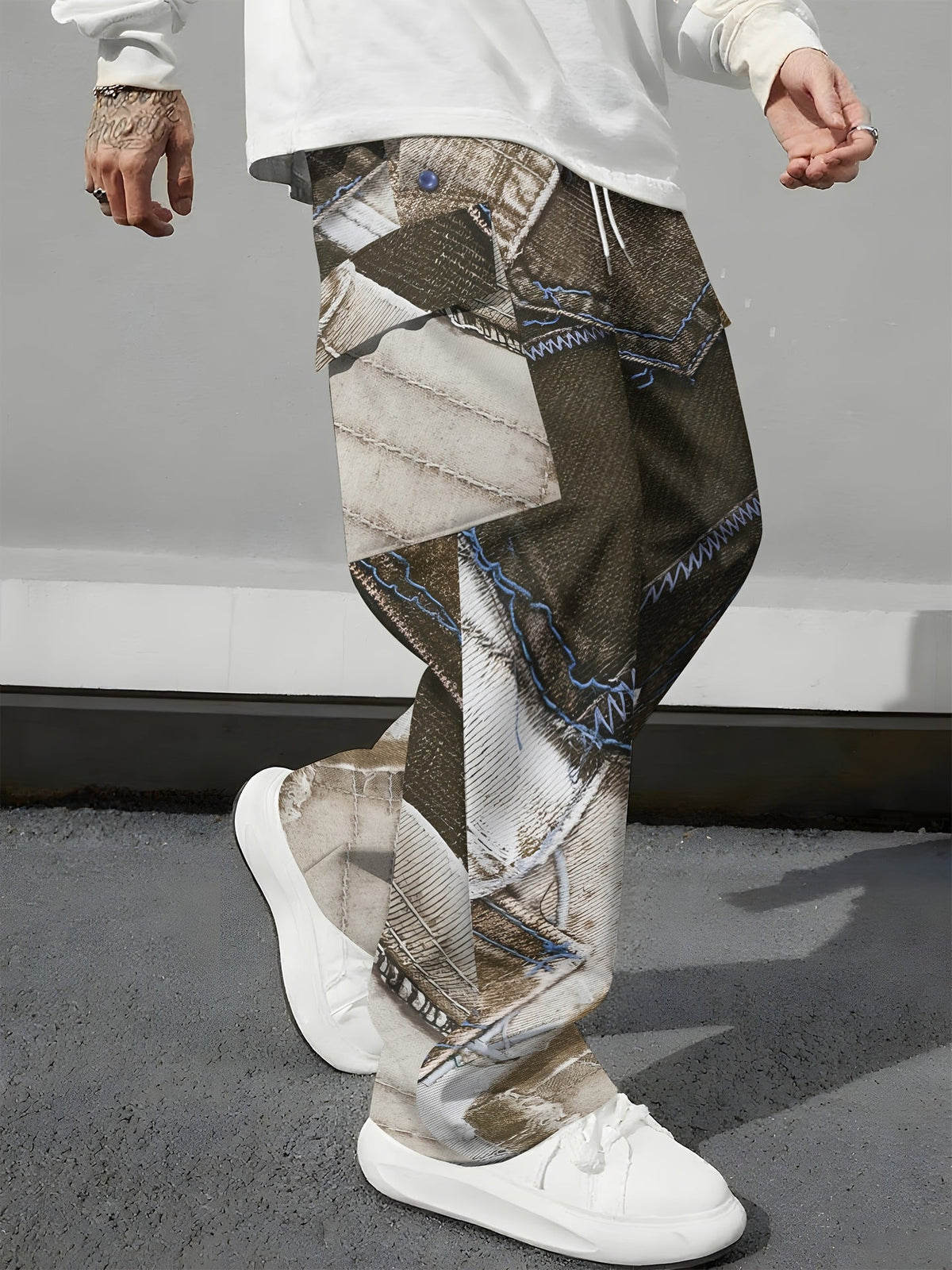 Pink Camo Cargo Pants Printed Design Trendy Casual Loose-Fit Versatile And Breathable Trousers