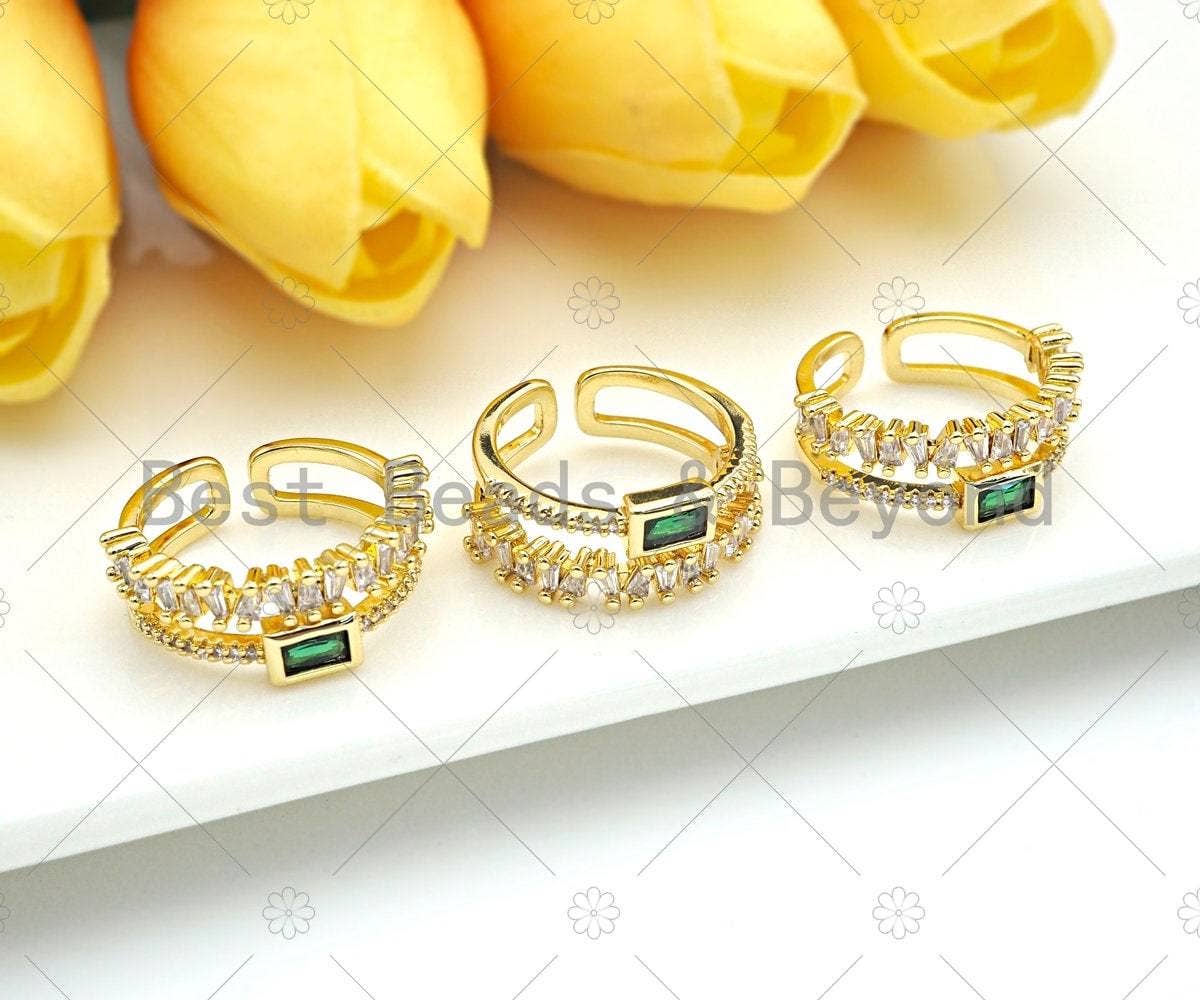 Fancy Emerald CZ Statement Ring, Sku#X188