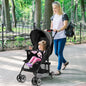 Toddler Travel Stroller for Airplane with Canopy and Adjustable Backrest-Black