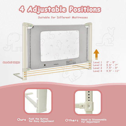 Bed Rail Guard for Toddlers Kid with Adjustable Height and Safety Lock-59 inch