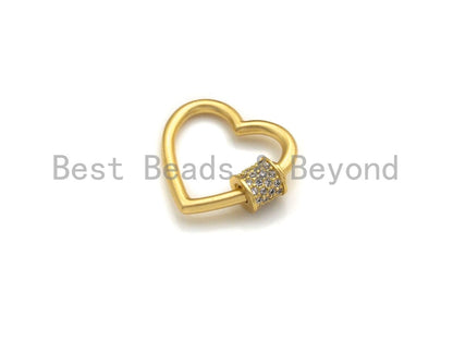 Clear CZ Micro pave Heart Shape Clasp, CZ Pave Heart Clasp,