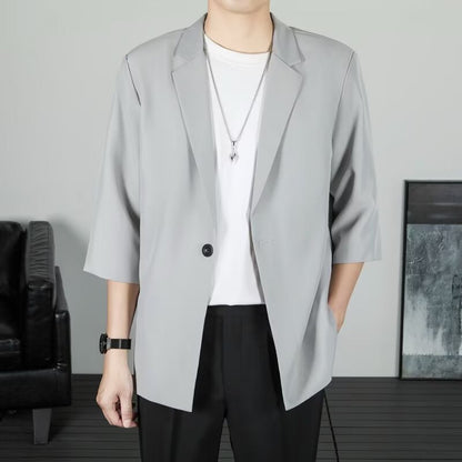Five Quarter Sleeve Petite Blazer Hong Kong Style Trendy Brand Single Breasted Coat