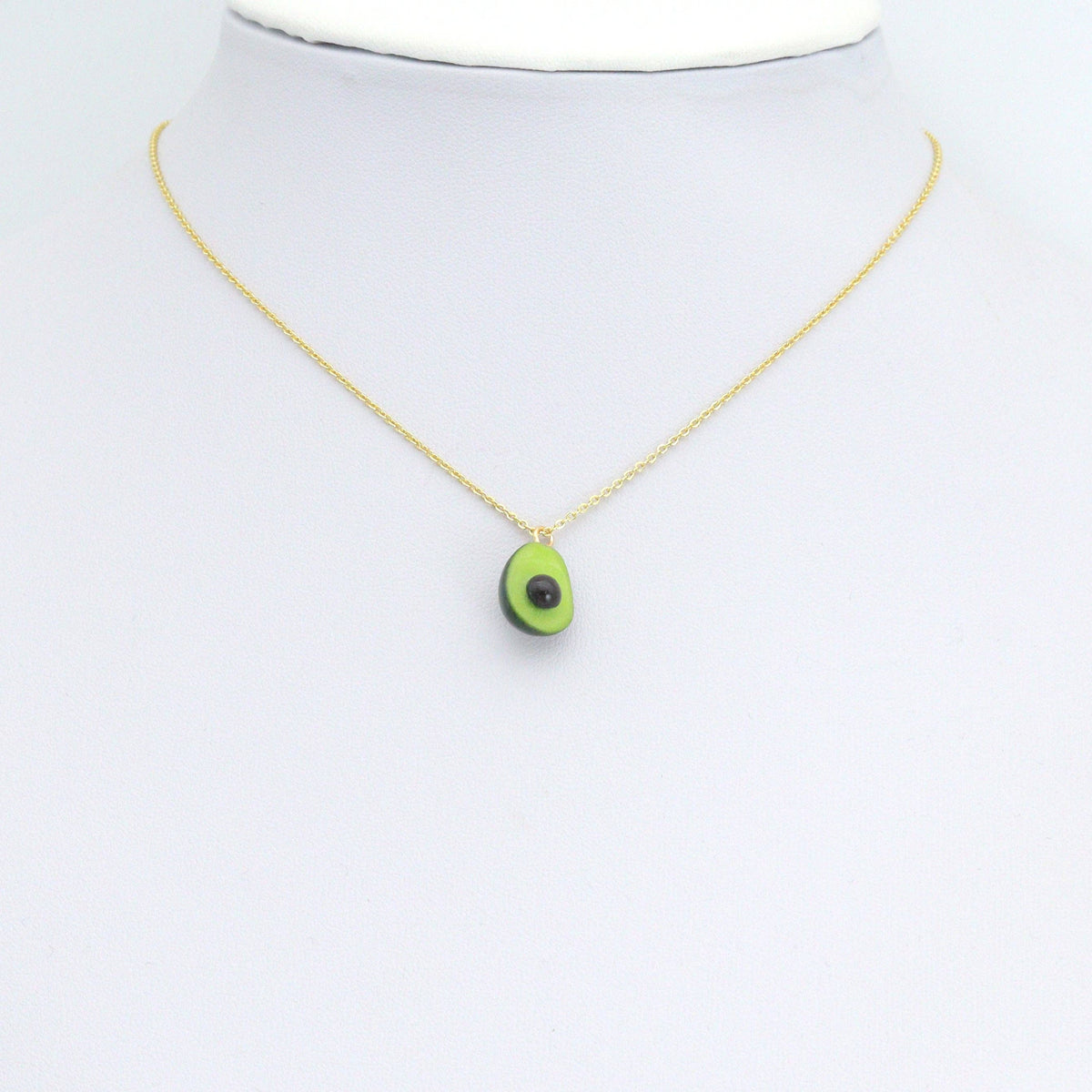 Enamel Gold Half Avocado Charm Pendant,Sku#LK1248
