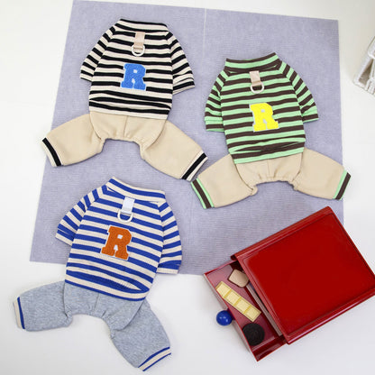 Pet Dog Hoodie With Twenty Five Stripes Casual Style Set