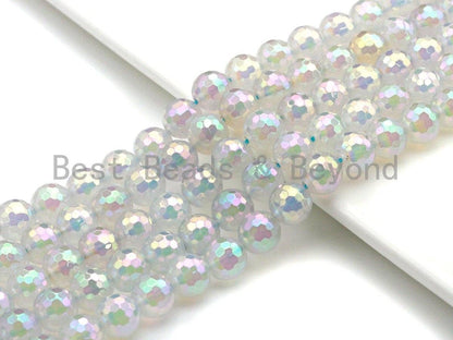 Mystic Plated Rainbow White Agate Beads, Sku#UA59