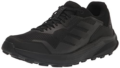 adidas Mens Terrex Trailrider Trail Running Shoe Black/Black/Grey 7
