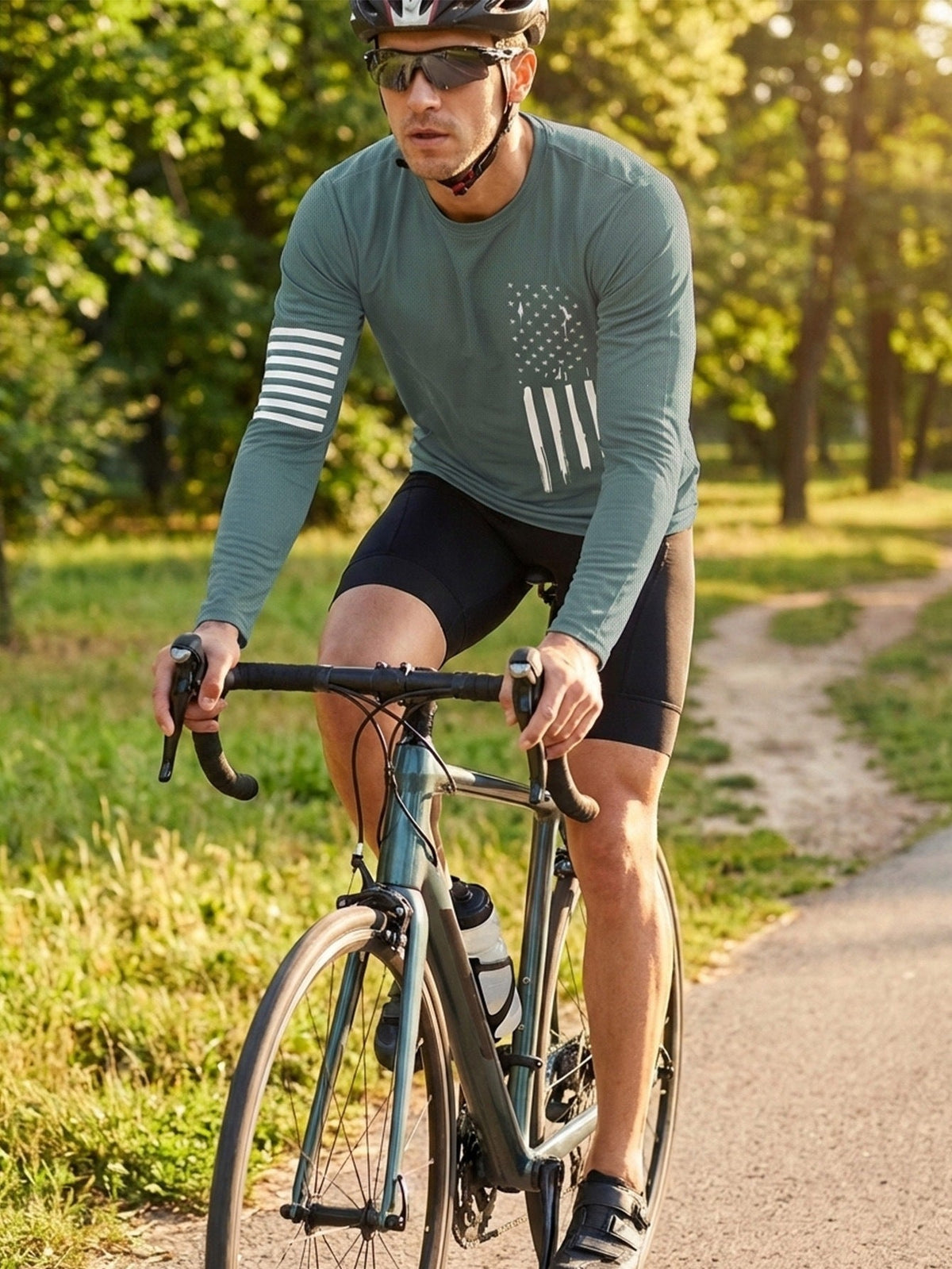 Mens Outdoor Casual Sporty Crew-neck Long-sleeve