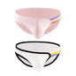 Men's T-shape Rainbow Cotton Breathable Sexy High Elastic Briefs U Bag