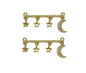 CZ Crescent Moon Star Connector Charm, Sku#L665