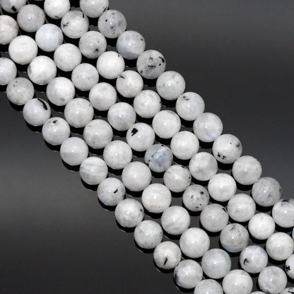 Genuine Tourmalated Blue Moonstone, 6mm/8mm/10mm Round Smoot