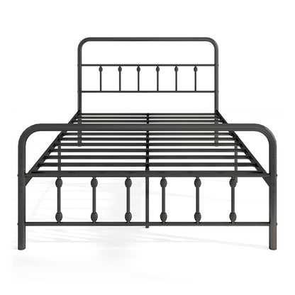 Bed Frame with Headboard and Under Bed Storage Black